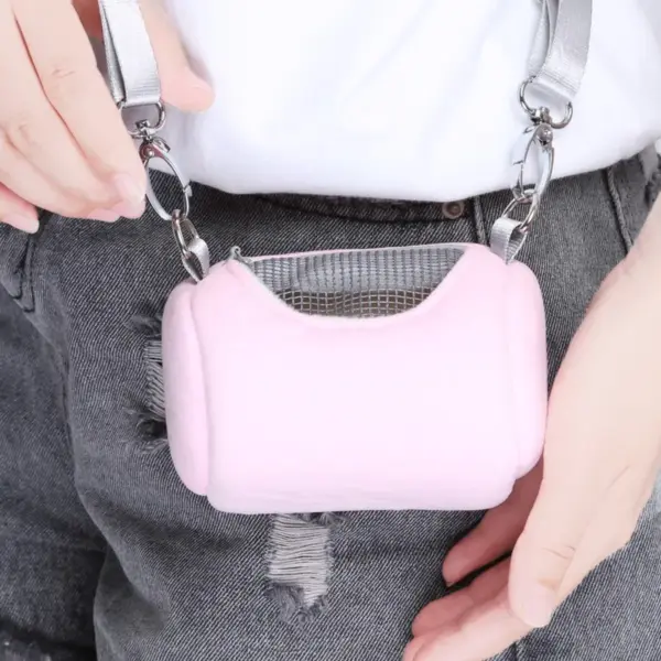Haustierkäfig, Kreuzkörper-Zubehör, Zylinder-Design, weich, praktisch, für Haus, Reisen, tragbar, Eichhörnchen, sichtbares Netz, Hamster-Tragetasche