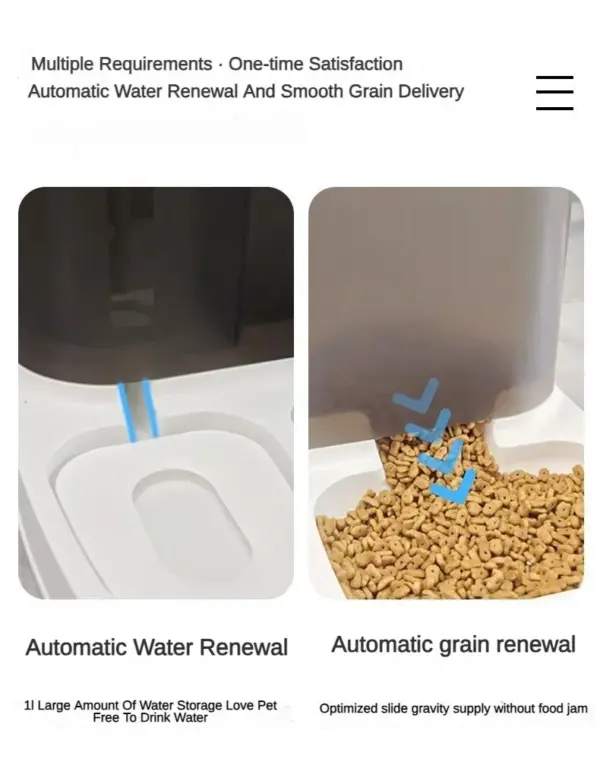 2-in-1-Aufbewahrungsbehälter für Haustiere, automatischer Futterspender für trockene Lebensmittel, großer sichtbarer Wasserbrunnen für Haustiere, automatischer Futterspender für Haustiere - Image 11