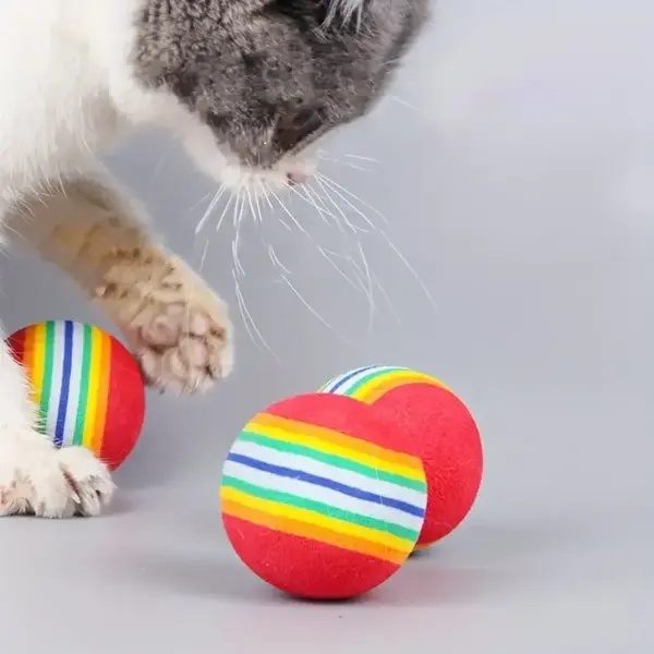 Interaktive Katzenspielzeugbälle für Hauskatzen, bestes Kätzchen-Lieblingsgeschenk, weicher Schaumstoffball, Verfolgungsjagd, ruhiges Spielen von Katzen, Haustierzubehör - Image 3