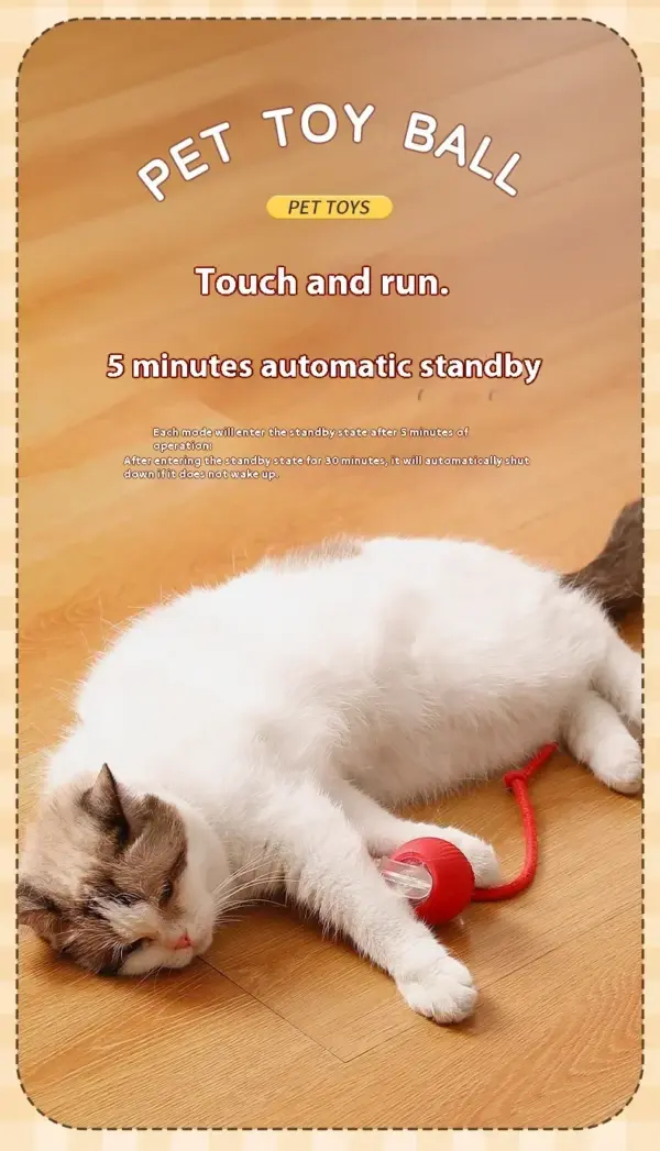 Interaktiver Spielzeugball für Katzen, Katzenspielzeug, interaktiver automatischer elektrischer Rollball, Spielzeug für Katzen, Haustierprodukte, Zubehör, Dinge - Image 19