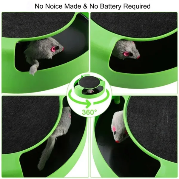 Cat Toy Turntable Roller Mouse Toys Interactive Intelligence Training Track Funny Games Cat Scratcher Toy Pet Toys  Accessories - Image 2
