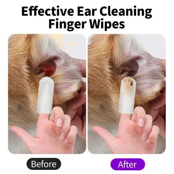 Reinigungsprodukte für Haustiere. Ohrenreinigungstücher. Fingerspitzen zur Ohrenpflege. Ohrmilbenentfernung. Ohrenreinigungsprodukte für Katzen und Hunde - Image 4