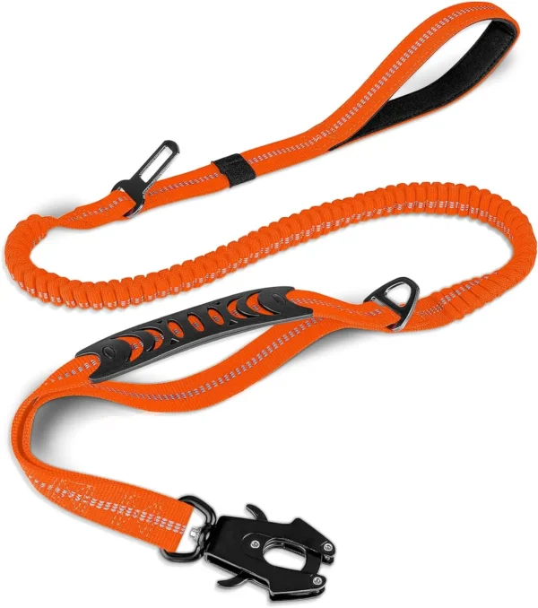 Heavy Duty Dog Leash with Elastic Bungee for Medium & Large Dogs - Shock Absorption & Safety Clip Included - Image 8