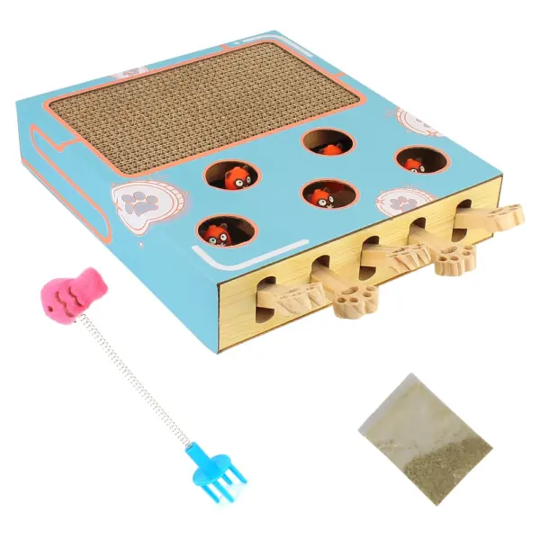 Katzenspielbox, Labyrinth, interaktiv, pädagogisch, Katze, Hit Gophers, lustiger Katzenstab, 3-in-1-Katzenspielzeug, Verfolgungsjagd, Maus mit Kratzbaum - Image 15