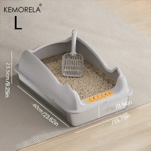 KEMORELA Katzentoilette aus Edelstahl, extra große, hochseitige Katzentoilette aus Metall für große Katzen, antihaftbeschichtet, geruchshemmend, auslaufsicher - Image 11