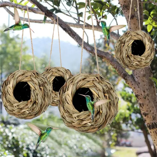 1pc Natürliche Handgemachte Stroh Vogel Nest Taube Haus Papagei Nest Warme Haustier Schlafzimmer Hof Kleine Tier Vogel Käfige - Image 13