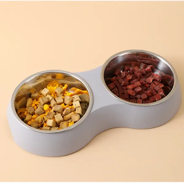 Doppel Pet Food Schüssel Edelstahl Drink Pet Trinken Lebensmittel Hundefutter Welpen Fütterung Liefert Kätzchen Lebensmittel Wasser Zubehör - Image 5