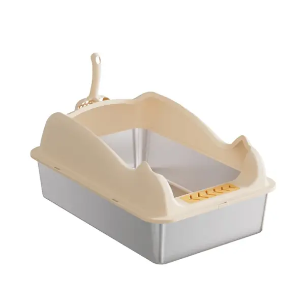 20 cm lange Katzentoilette aus Edelstahl, halbgeschlossen, auslaufsicher und geruchsdicht, leicht zu reinigen. Geeignet für mehrere Katzenhaushalt - Image 9