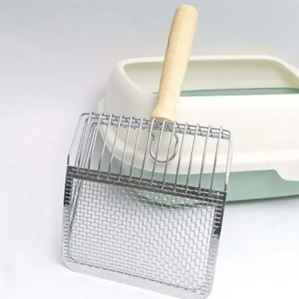 Katzenstreuschaufel aus Metall, Edelstahl, Holzgriff, leicht zu rosten, waschbar, für Kätzchen, Katzenschaufel, Toilettenreinigungsschaufel, Werkzeug - Image 20