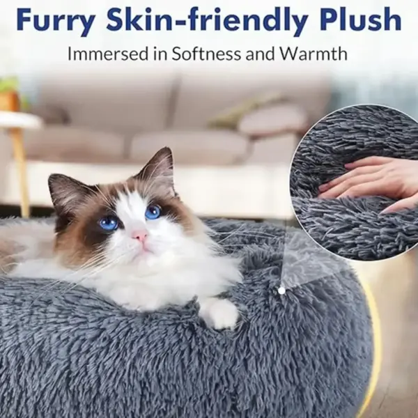 40-90cm rundes Haustier bett für großes Hunde bett super weiches Katzen bett lange Plüsch hundehütte für mittelgroße Hundehütte Winter warmes Schlafen - Image 3