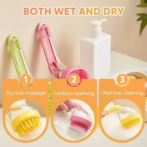 Fellpflegebürste für Haustiere – Badmassagegerät und Blasenmacher, Pfotenwascher, Badebürste, Schrubber, Shampoo-Bürste für lange/kurzhaarige Hunde und Katzen - Image 3