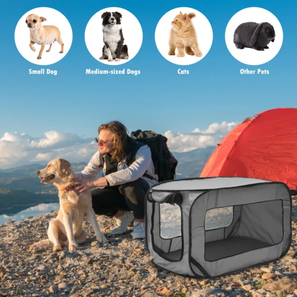 Portable Dog Kennel Foldable Pop Up Dog Travel Crate Small Dog Tent Crates Cage Car Seat Kennel for Indoor Outdoor Pet New - Image 6