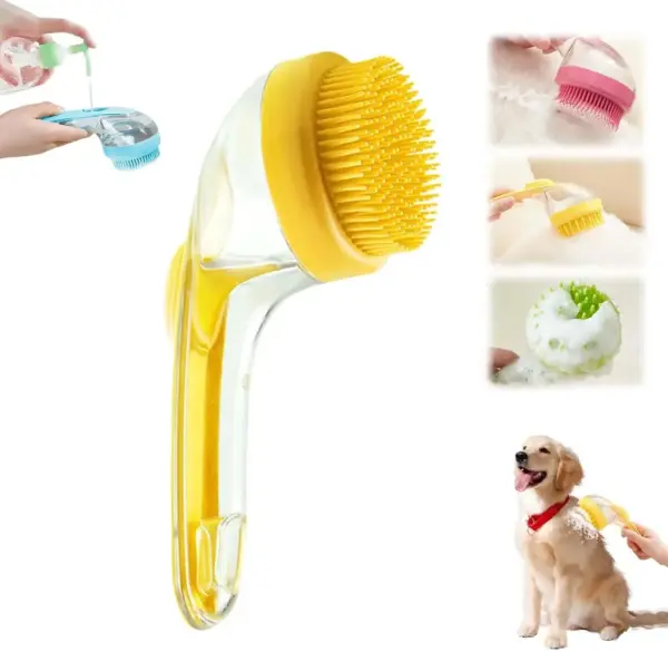 Fellpflegebürste für Haustiere – Badmassagegerät und Blasenmacher, Pfotenwascher, Badebürste, Schrubber, Shampoo-Bürste für lange/kurzhaarige Hunde und Katzen - Image 8