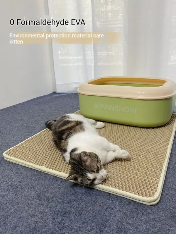 Doppelschichtige Katzenstreu-Matte, rutschfest, wasserdicht, Katzenmatte, Haustier, saubere Katzennatte, Katzentoilettenmatte, Haustier, saubere Katzentoilettenmatte - Image 19