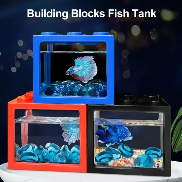 Aquarium Aquarium kreative mehrfarbige stapelbare Bausteine ökologisch für kleine Reptilien Haustier Box Landschaft Algen Dekoration - Image 4