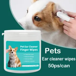 Reinigungsprodukte für Haustiere. Ohrenreinigungstücher. Fingerspitzen zur Ohrenpflege. Ohrmilbenentfernung. Ohrenreinigungsprodukte für Katzen und Hunde