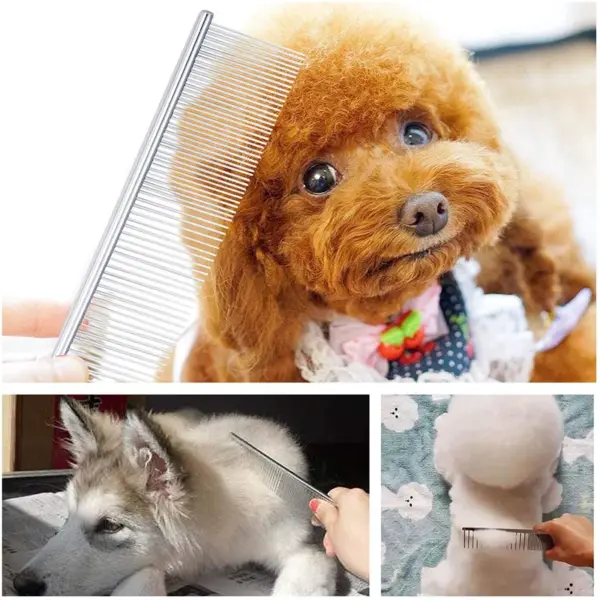 Welpen Pflege Kamm Groomer Für Hund Edelstahl Groomer Haustiere Kämme Haarbürste Katze Hund Pflege Kämme Hund Haar Pflege - Image 2