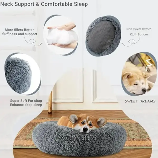 40-90cm rundes Haustier bett für großes Hunde bett super weiches Katzen bett lange Plüsch hundehütte für mittelgroße Hundehütte Winter warmes Schlafen - Image 4