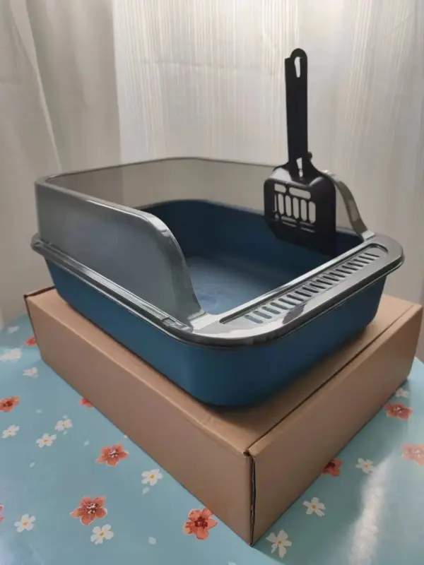 Katzentoilette-Set, großer Zaun, halbgeschlossene Katzentoilette, verdickte Katzentoilette mit Katzenstreuschaufel, Heimtierbedarf, Katzenstreu - Image 9