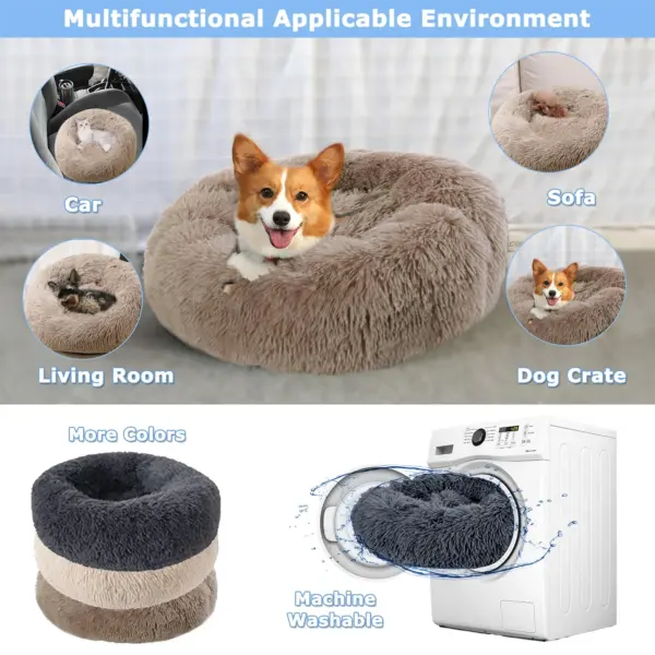 40-90cm rundes Haustier bett für großes Hunde bett super weiches Katzen bett lange Plüsch hundehütte für mittelgroße Hundehütte Winter warmes Schlafen - Image 23