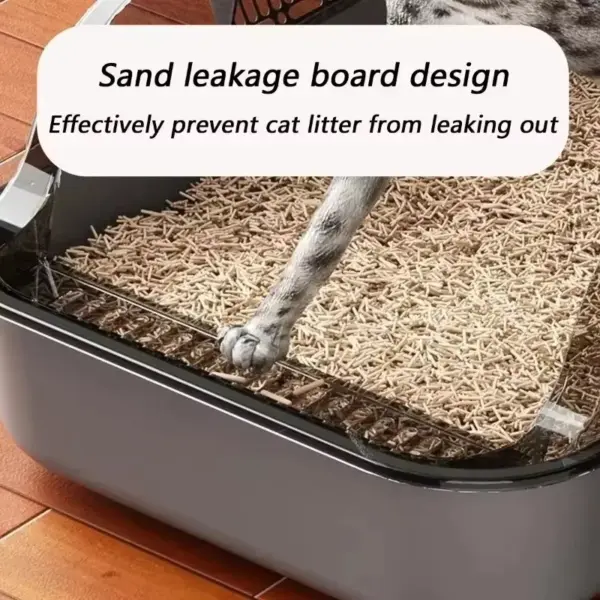 Verdickte Katzentoilette, halbgeschlossen, spritzwassergeschützt, Bettpfannen für Haustiere für mehrere Katzenhäuser, langlebiges Katzentoilett mit Schaufel, Heimtierbedarf - Image 2