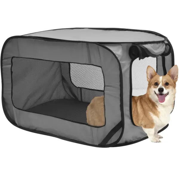Tragbare Hundehütte, faltbar, Pop-Up-Hunde-Reiskiste, kleines Hundezelt, Kisten, Käfig, Autositz, Zwinger für drinnen und draußen, Haustier. Neu - Image 7