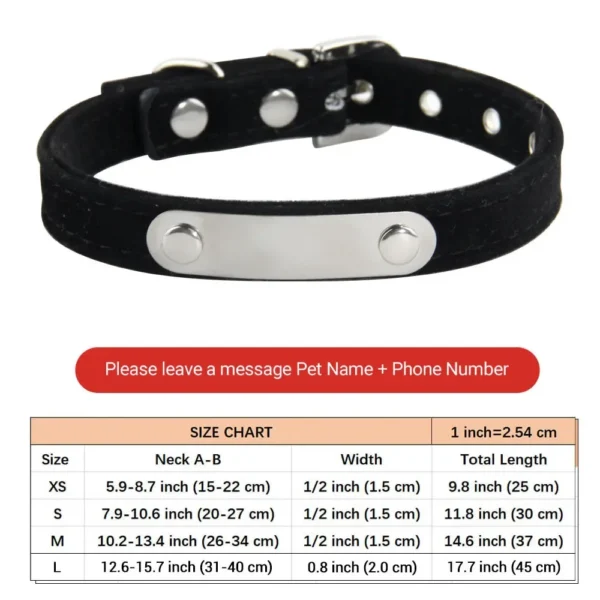 Personalisiertes Katzenhalsband aus weichem Samt, Welpen-Halskettenhalsbänder für Katzen, kleiner Hund, Kätzchen-Zubehör, individueller ID-Name, kostenlose Gravur - Image 7
