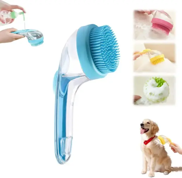 Fellpflegebürste für Haustiere – Badmassagegerät und Blasenmacher, Pfotenwascher, Badebürste, Schrubber, Shampoo-Bürste für lange/kurzhaarige Hunde und Katzen - Image 7