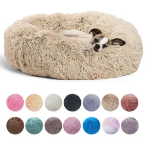40-90cm rundes Haustier bett für großes Hunde bett super weiches Katzen bett lange Plüsch hundehütte für mittelgroße Hundehütte Winter warmes Schlafen
