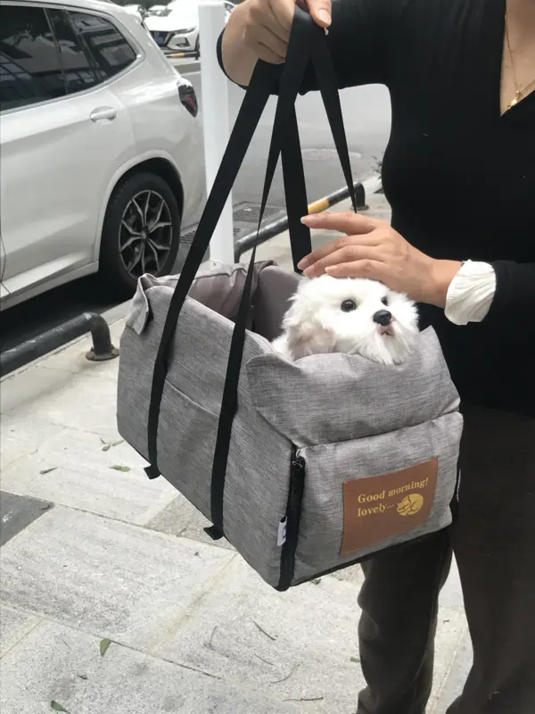 Tragbarer Haustier-Autositz, zentrale Sicherheit, für Reisen, Katzen, Hundebett, Transport, Hundeträger, Schutz, Hundetaschen, für mittelgroße/kleine Hunde und Katzen - Image 16