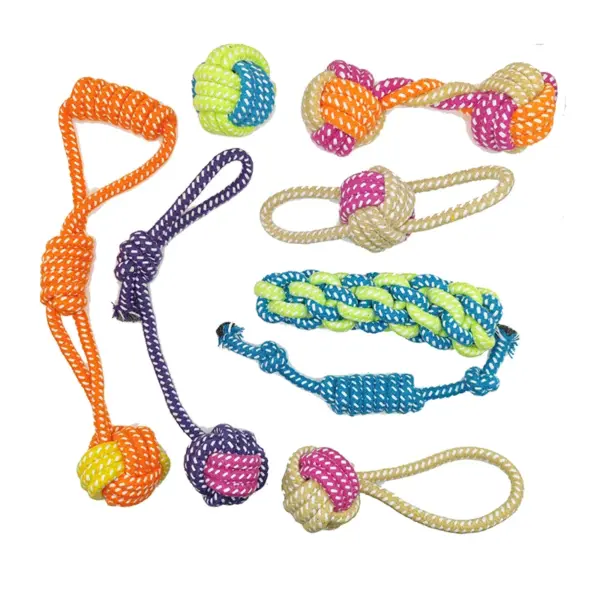 Interaktives Baumwollseil Mini-Hundespielzeug Ball für Hunde Zubehör Zahnbürste Kauen Welpenspielzeug für große kleine Hunde Spielzeug Haustier Hundespielzeug - Image 15