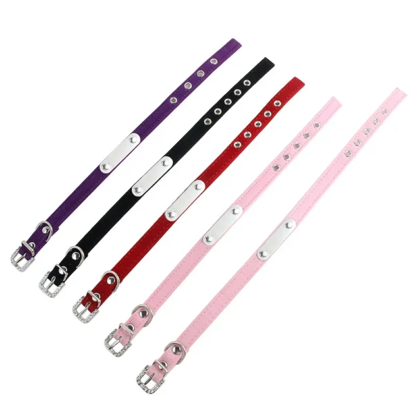 Personalisiertes Katzenhalsband aus weichem Samt, Welpen-Halskettenhalsbänder für Katzen, kleiner Hund, Kätzchen-Zubehör, individueller ID-Name, kostenlose Gravur - Image 17