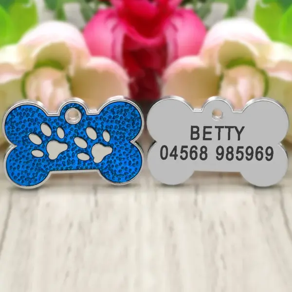 Personalisiertes Namensschild für Hunde und Katzen, glitzernde Strasssteine, Welpen, Kätzchen, Anti-Verlust-Haustierhalsband, Zubehör, kostenlose gravierte Haustierprodukte - Image 47