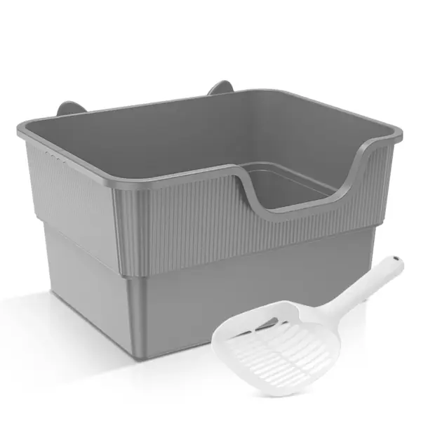 Amicura Cura Lite Katzentoilette, halbgeschlossen, spritzwassergeschütztes Katzentoilette, Reinigung, extragroße Katzentoilette, Haustiertablett, Bettpfanne - Image 2