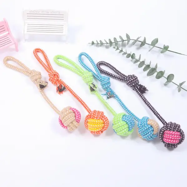 Haustier-Hundespielzeug für große und kleine Hunde, interaktives Baumwollseil, Mini-Hundespielzeug, Ball für Hunde, Zubehör, Zahnbürste, Kauspielzeug für Welpen - Image 10