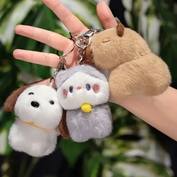 Capybara Plüschtier Anhänger Capybara Plüschtier Schlüsselanhänger Kawaii Tasche Schlüsselanhänger Niedlicher Hund Katze Puppen Autodekoration Weihnachtsgeschenk - Image 15