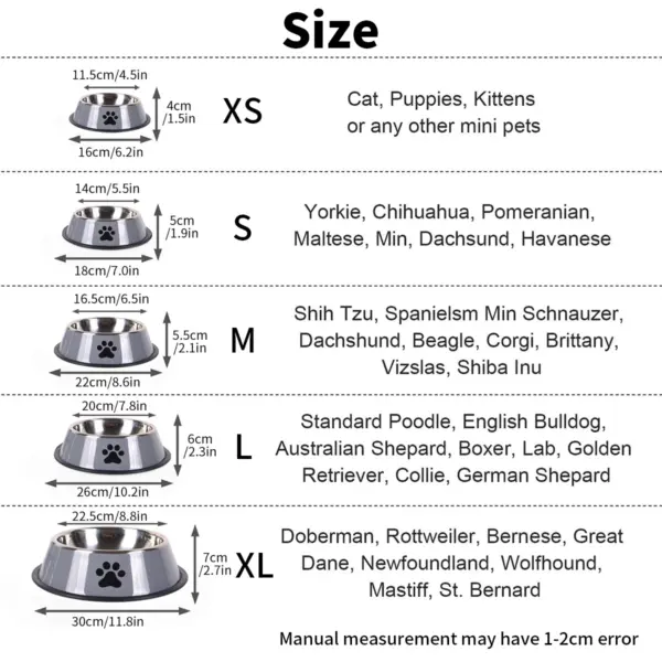 1PC Edelstahl Pet Bowl Katze Schüssel Hundefutter Schüssel Multi-Spezifikation Anti-herbst Futternapf Futternapf Fütterung haustier Liefert - Image 2