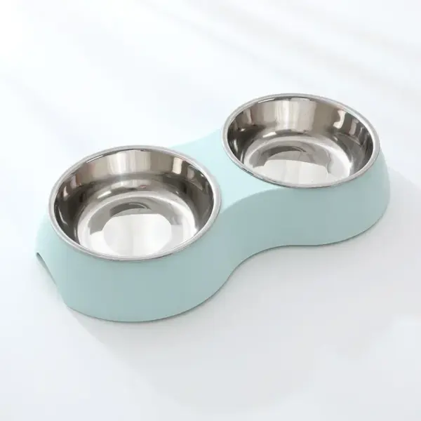 Doppelte Tiernahrung Schüssel Edelstahl Trink geschirr Haustier Trink futter Hundefutter Welpen fütterung liefert Kätzchen futter Wasser zubehör - Image 9