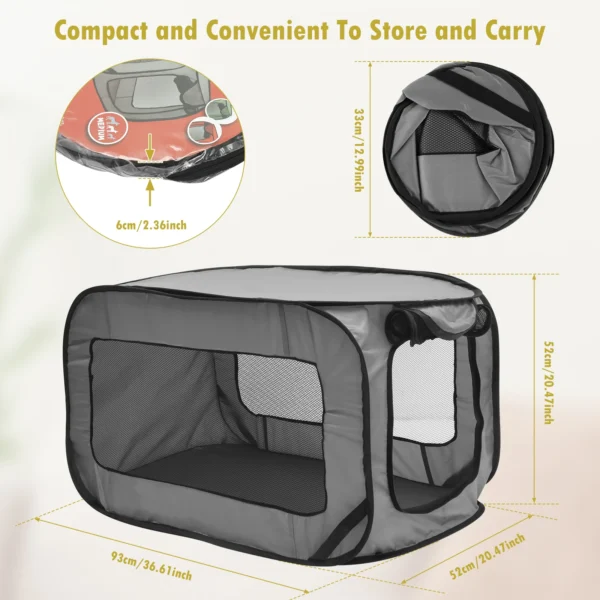 Portable Dog Kennel Foldable Pop Up Dog Travel Crate Small Dog Tent Crates Cage Car Seat Kennel for Indoor Outdoor Pet New - Image 3