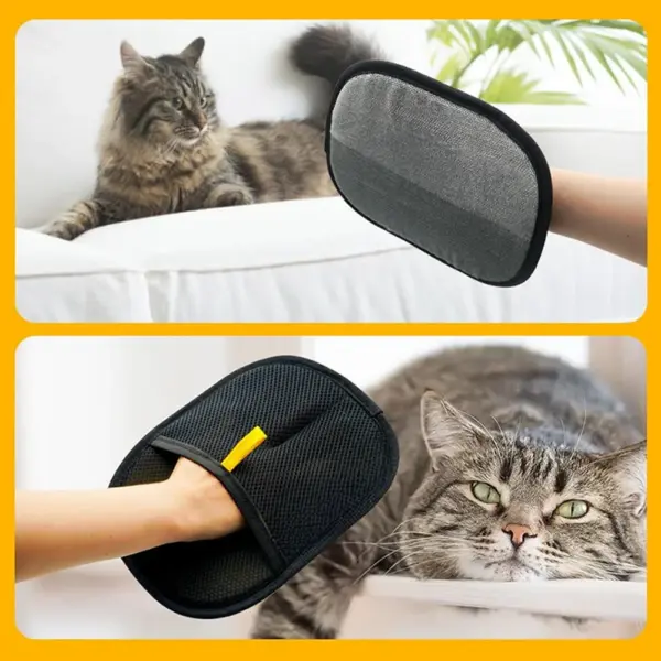 Haustierpflege-Handschuhe, statische Entstaubungsbürste, Haustierhaarentferner-Bürste, Entfernung von Hunde- und Katzenhaaren von Sofa, Teppich, Kleidung, Haustierbedarf - Image 3