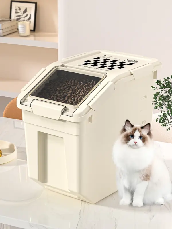 Katzenfutter-Aufbewahrung, 10 kg, Hundefutter, versiegelt, feuchtigkeitsbeständig, Tierfutter, Katzen-Reisglas, Haushalts-Aufbewahrungsbox