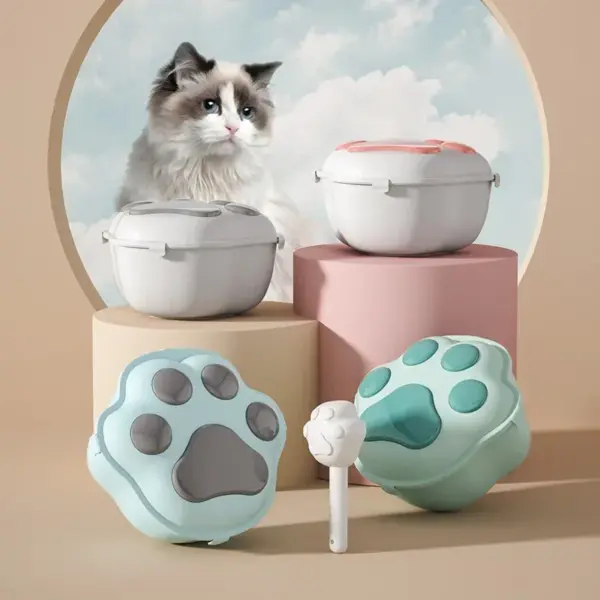 Große Hundefutter Lagerung Eimer Tiernahrung Lagerung Eimer Lebensmittel Dichtung Feuchtigkeit-beständig Katze Trockenfutter Eimer Lagerung Box Pet Snacks Eimer - Image 3