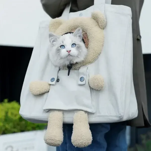 Pet Carriers Canvas Bag Tragbare Tragetasche Atmungsaktive Tasche Katze Hund Tragetaschen Ausgehende Reise Haustiere Handtasche Transport Umhängetasche - Image 2