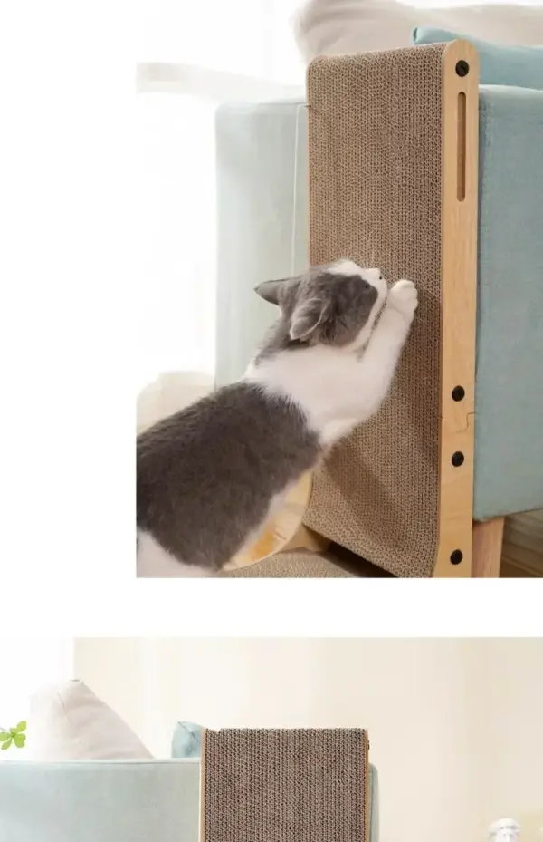 Katzenkratzbrett, Katzenspielzeug, Holz, verschleißfest und kratzfest, Pfosten, Katzenmöbel, Training, Schleifklaue, Spielzeug, Sofa - Image 35