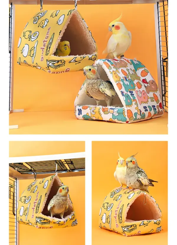 Papagei Zelt Haustier Vogel Käfige Warme Plüsch Hängematte Hängen Höhle Sittich Hütte Zelt Bett Vogel Nest Haus Schlafen Schlüpfen Zubehör - Image 11