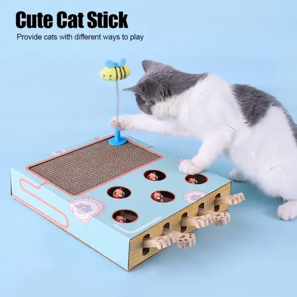 Katzenspielbox, Labyrinth, interaktiv, pädagogisch, Katze, Hit Gophers, lustiger Katzenstab, 3-in-1-Katzenspielzeug, Verfolgungsjagd, Maus mit Kratzbaum - Image 9