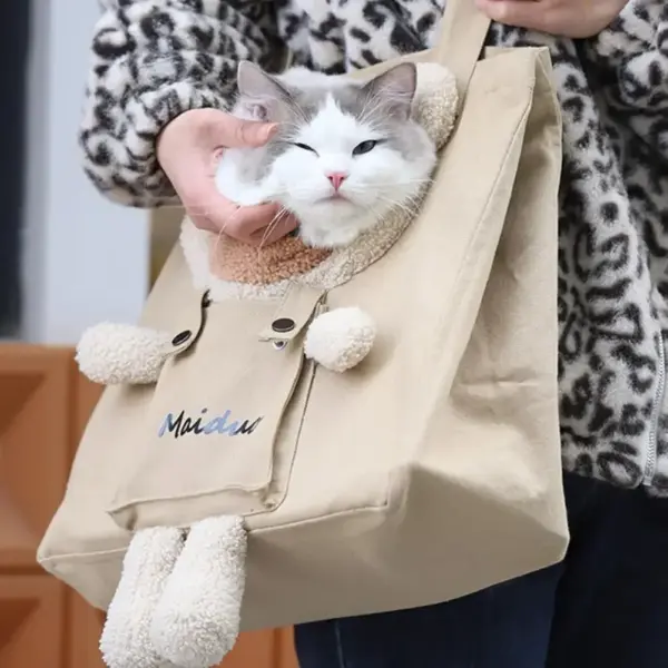 Pet Carriers Canvas Bag Tragbare Tragetasche Atmungsaktive Tasche Katze Hund Tragetaschen Ausgehende Reise Haustiere Handtasche Transport Umhängetasche - Image 13