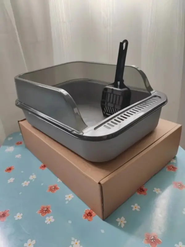 Katzentoilette-Set, großer Zaun, halbgeschlossene Katzentoilette, verdickte Katzentoilette mit Katzenstreuschaufel, Heimtierbedarf, Katzenstreu - Image 8