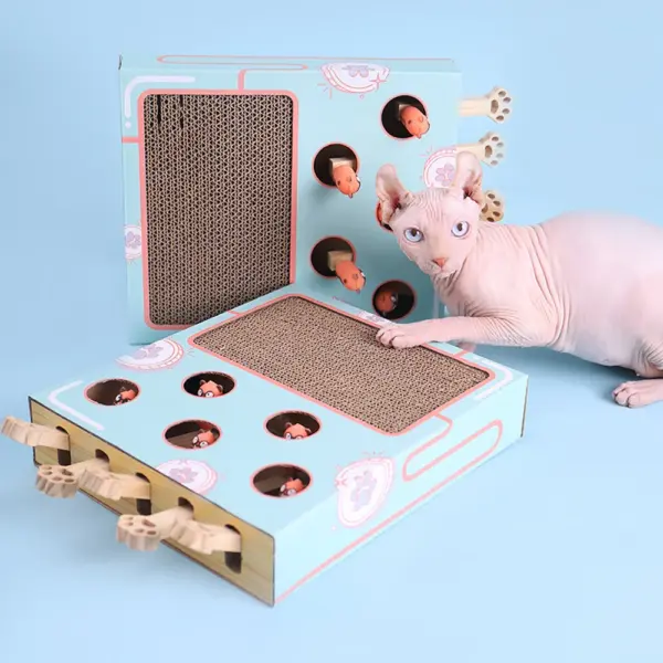 Katzenspielbox, Labyrinth, interaktiv, pädagogisch, Katze, Hit Gophers, lustiger Katzenstab, 3-in-1-Katzenspielzeug, Verfolgungsjagd, Maus mit Kratzbaum - Image 16