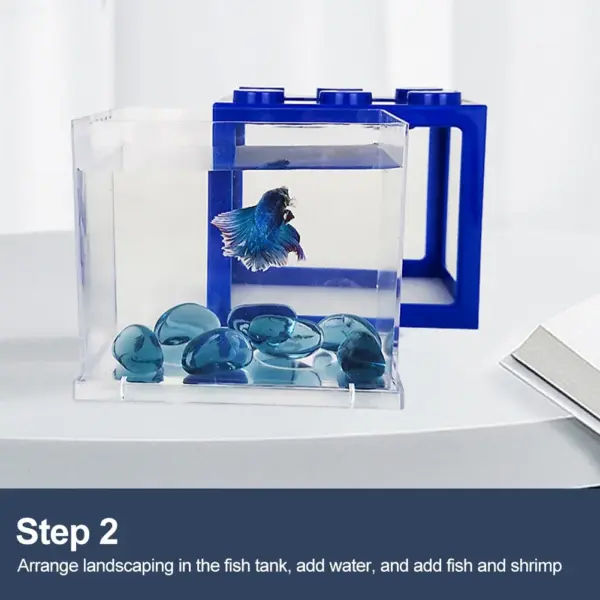 Aquarium Aquarium kreative mehrfarbige stapelbare Bausteine ökologisch für kleine Reptilien Haustier Box Landschaft Algen Dekoration - Image 18